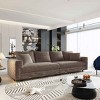 102.4 Inch Convertible Lounge Sofa with 2 Ottomans, 4-Seat Cloud Couch with Cushions, Corduroy Lounge Sofa with Wood Frame-Coolbibila - 3 of 4