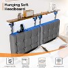 VINGLI Floating Bed Frame Full with LED & Charging Station Hanging Linen Headboard - 3 of 4