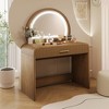 HDZNVF 39" Makeup Vanity Table with Mirror, Dressing Table with Drawer for Bedroom, Espresso - 3 of 4