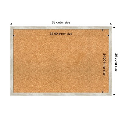 Natural Corkboard with Crackled Metallic Silver Frame