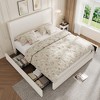 Upholstered Platform Bed Frame with Storage Drawers and Tufted Wingback Headboard, Easy Assembly - 3 of 4