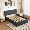 Full Size Upholstered Platform Bed with Twin Size Trundle and 1 sets of USB - 3 of 4