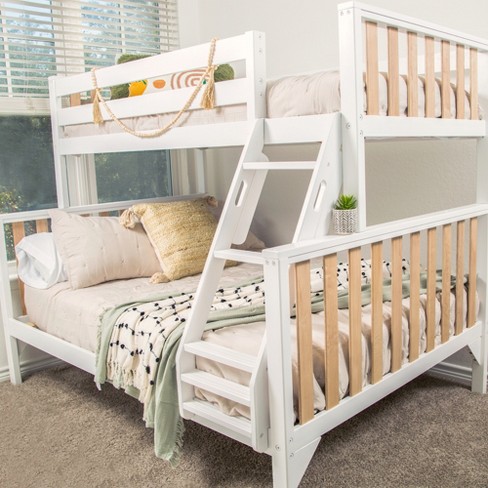 Max Lily Scandinavian Twin Over Full Bunk Bed White blonde Target