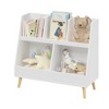 GlasFlength Decorative Bookshelf Creative and Unique Styling, Multifunctional Storage with Open Display Bookshelves, White,31.5”*13.38”*28.54" - 2 of 4