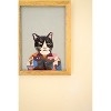 Wall Art 8" H - Framed Embroidery Dog & Cat Design on Cotton Fabric, Set of 2 By Kalalou - 2 of 3