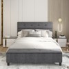 Infans Queen Upholstered Bed Frame with Ottoman Storage Linen Button Tufted Headboard - 3 of 4