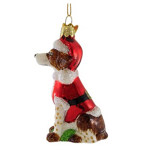 Kurt S. Adler 3.5 Inch Dog In Santa Suit Christmas Best Friend Tree Ornaments - 1 of 3