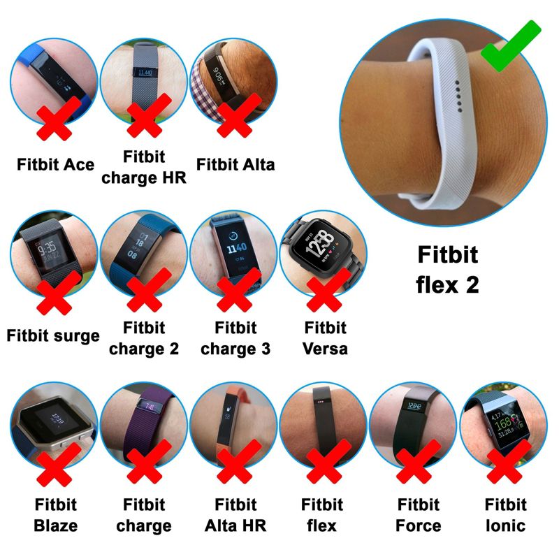 Insten USB Charger Compatible with Fitbit Flex 2 Wireless Activity and Fitness Tracker Wristband, with 10-Inch Cable, NOT Compatible with Flex, Black, 3 of 7