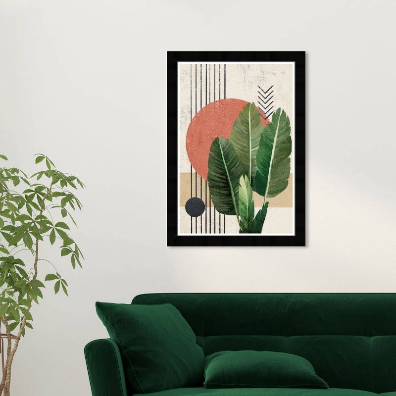 15&#34;x21&#34; Wynwood Studio Abstract Banana Leaves Art Print, Framed Botanical Wall Decor, Green, Modern Style, Hand-Curated, Ready to Hang, 4 of 8