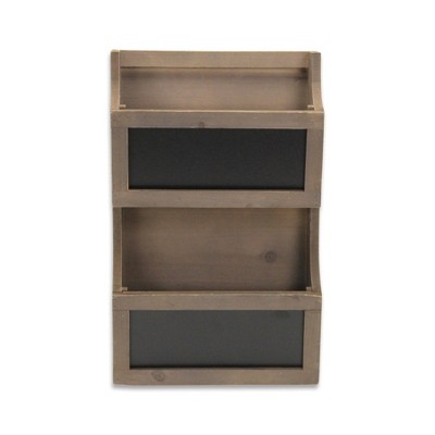 Cheung's Selby Wooden 2 Tier Wall Storage - Brown