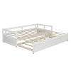 PAGED Twin Daybed Extending Wooden Bed Frame Modern Sofa Bed with Trundle and 2 Drawers for Living Room - 4 of 4