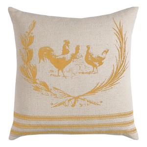 Throw Pillow Rizzy Home Natural Yellow