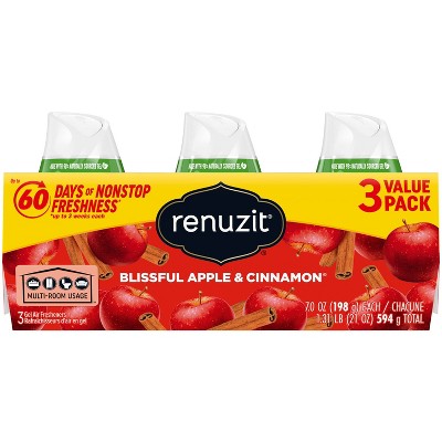 Renuzit Gel Air Freshener - Blissful Apple and Cinnamon - 7oz/3ct