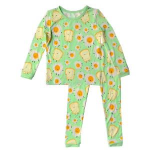 tiny knot co. Toddler Gender Neutral Buttery Soft Durable, Tagless Printed TENCEL Modal Pajama Set - 1 of 4