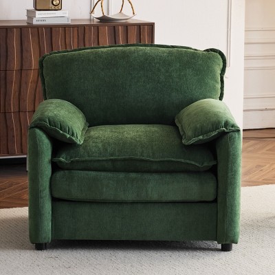 Kumasinova 38" Chenille Large Bean Bag Chair,Lounge Chair with High Back Support&Wide Seat,Accent Chair for Bedroom,Office,Living Room Furniture
