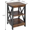 HomeStock End Table with Sleek Three Tier Open Shelves, X Frame Design, Transitional Storage Accent Table for Any Room in the Home - 4 of 4