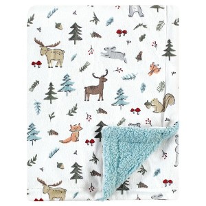 Hudson Baby Unisex Baby Plush Blanket, Woodland Friends, One Size - 1 of 2