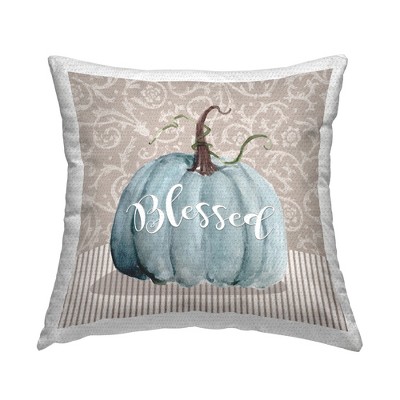 Stupell Industries Blue Autumn Pumpkin Botanical Pattern Background