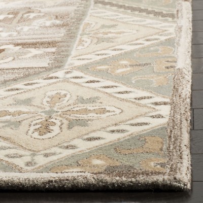 Elegant Gray Hand-Tufted Wool Runner Rug, 27" x 6"