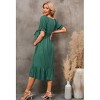 Womens Maternity Dress Summer V Neck Short Sleeve Ruffle Belted Baby Shower Dress - 2 of 3