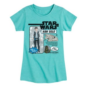 Girls' - Star Wars - Han Solo Action Figure Fitted Short Sleeve Graphic T-Shirt - 1 of 3