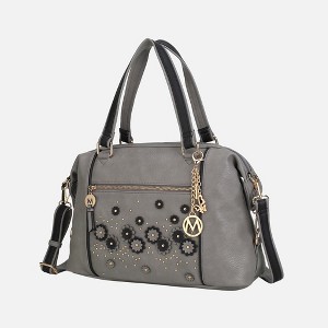 MKF Collection Francis Tote Women's handbag 3-D flowers with Keychain by Mia K - 1 of 4