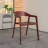 LeisureMod Dining Chair in Oak Wood Contemporary Accent Armchair with Open-Back Design Set of 4 Rivo Collection - 2 of 4
