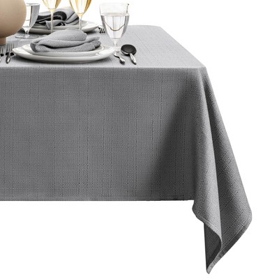 Gray 52" x 52" Square Polyester Rain Resistant Tablecloth
