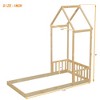 Sturdy Twin-Size Floor Bed featuring a House-Shaped Headboard and Roof, Constructed for Enduring Quality - 4 of 4