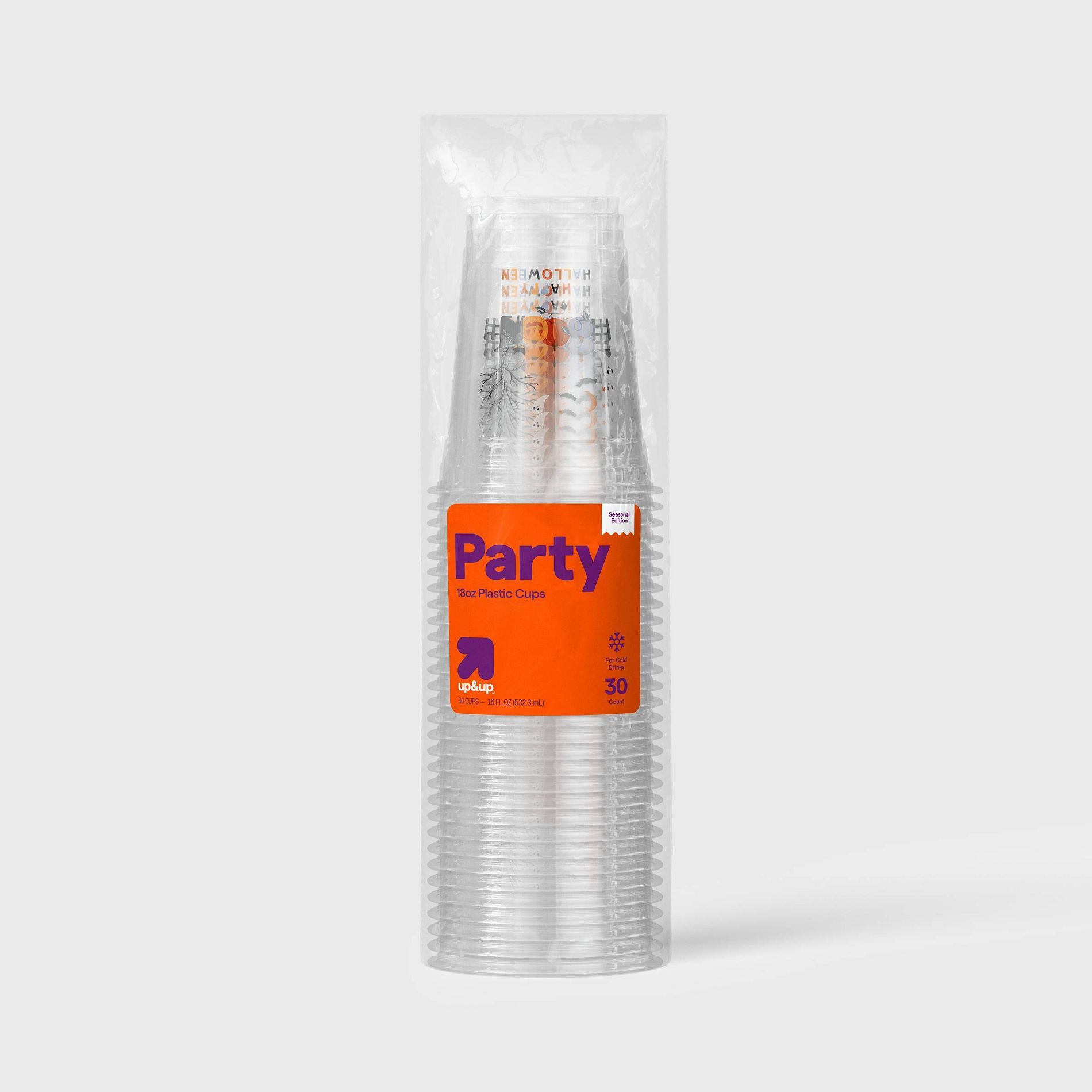 18oz Halloween Disposable Clear Cup - 30ct - up&up™