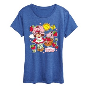 Women's - Strawberry Shortcake - Vintage Stickers Style Short Sleeve Graphic T-Shirt - 1 of 4