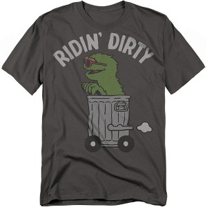 Men's Sesame Street Oscar Ridin Dirty T-Shirt - 1 of 4