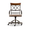 Set of 2 Carter Diamond Shape Cap Back Swivel Dining Chair Metal/Tan/Cherry - Powell - 2 of 4