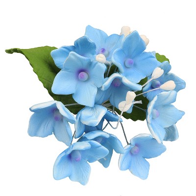 O'Creme Blue Hydrangea Spray Gumpaste Flowers - Set of 3
