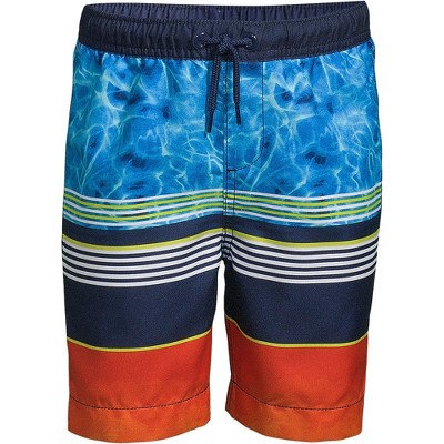 Lands' End Kids Printed Volley Swim Trunks - X-Large - Multi Mixed Stripe