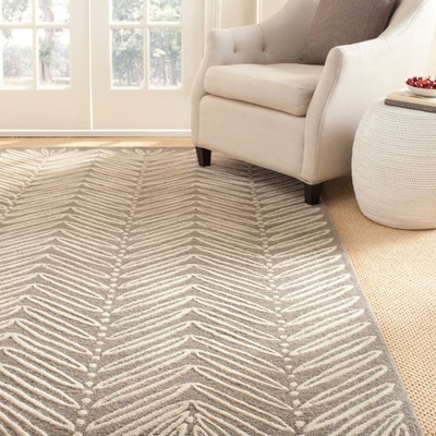 Gray Handmade Tufted Wool and Viscose Rug, 30" x 5"