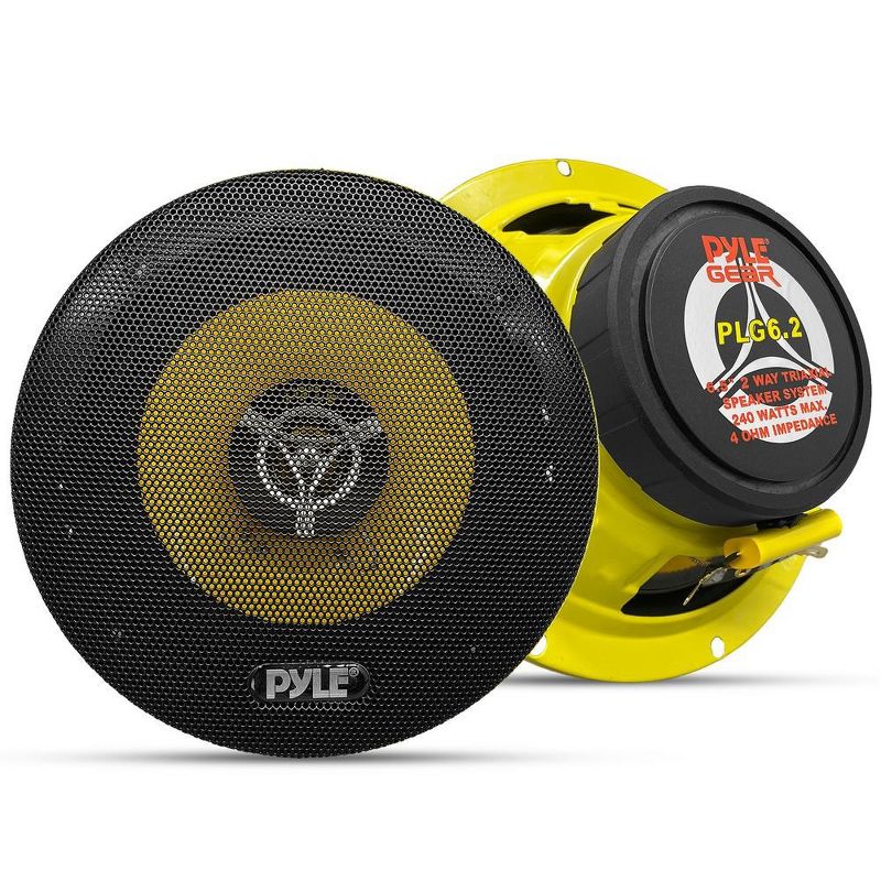 Pyle Car Two Way Speaker System - Yellow, 1 of 8