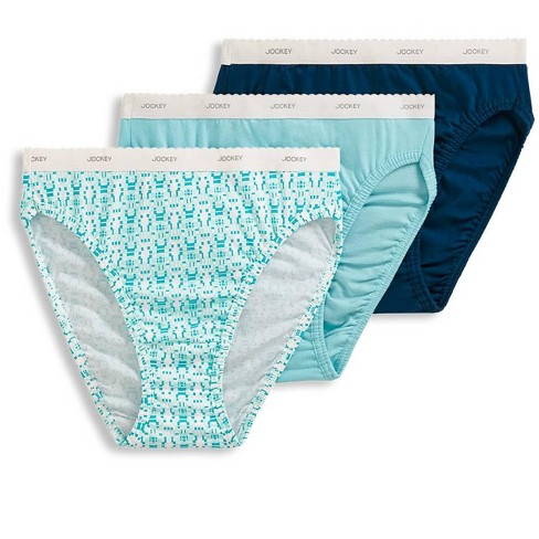 Jockey Women's Classic French Cut - 3 Pack 7 Blue Monday/Artist Geo/Frosty  Teal