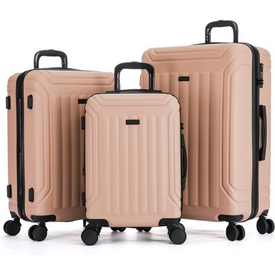 Hipack 3-Piece Spinner Expandable Luggage Set - Dark Brown