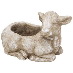 Classic Home and Garden Cement Buddies Indoor/Outdoor Planter with Drainage Hole, Cow - 1 of 4