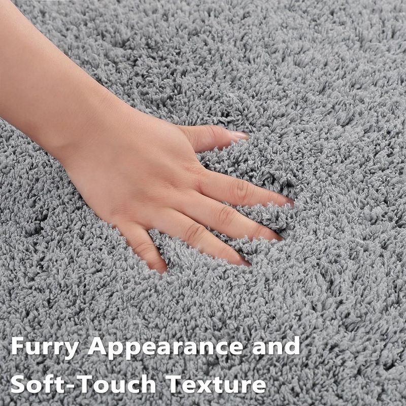 Modern Solid Soft Fluffy Shaggy Floormat Home Decor, 3 of 6