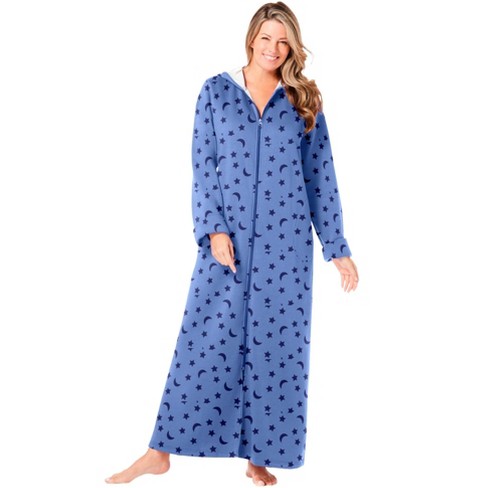 Dreams & Co. Women's Plus Size Long Hooded Fleece Sweatshirt Robe - 5x ...