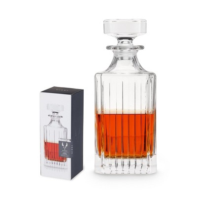 Elegant European Crystal Glass Liquor Decanter with Stopper