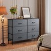 Wide Dresser with 6 Drawers, Fabric TV Stand for 50 Inch TV, Metal Frame, Wooden Top, Fabric Storage Dresser for Bedroom, Hallway, Entryway, - 2 of 4
