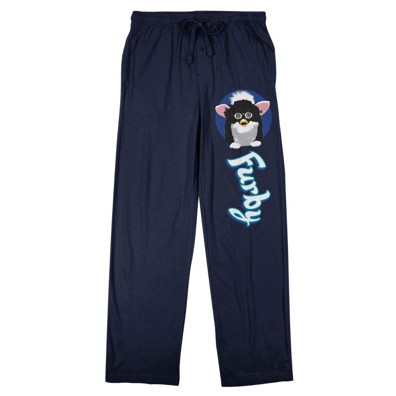 Furby Men's Navy Blue Graphic Sleep Pants, 1 of 4