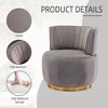 CAVINAS Teddy Fabric Cuddle Barrel Swivel Accent Chair with Mid-Height Back,Upholstered Swivel Living Room Chairs,Reading Chairs for Living Room - 4 of 4