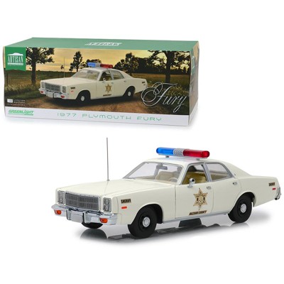 1977 Plymouth Fury "Hazzard County Sheriff" Cream 1/18 Diecast Model Car by Greenlight