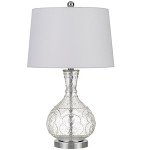 Cal Lighting 150W Nador Glass Table Lamp With Taper Drum Hardback Fabric Shade - 1 of 3