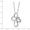 Black Bow Jewelry Sterling Silver & CZ Everlasting Love, Heart Cross Necklace, 18 Inch - 2 of 4