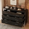 RISOKEYS 6 Drawer Wood Dresser for Bedroom, Modern High Gloss Mirrored Closet Chests with Metal Handle, Office Storage Cabinet Furniture - 2 of 4